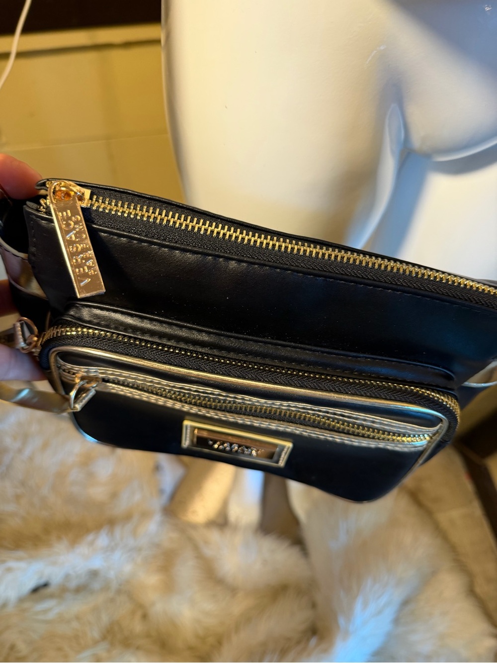 Versace Black Crossbody Bag with Gold Hardware - Picture 3 of 8